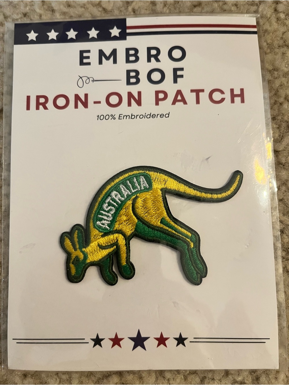 Australia Kangaroo Patch - Embroidered Iron-On Travel Souvenir